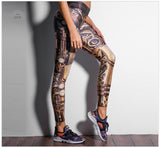 Active Steampunk Workout Athleisure Leggings for Women by Wolph